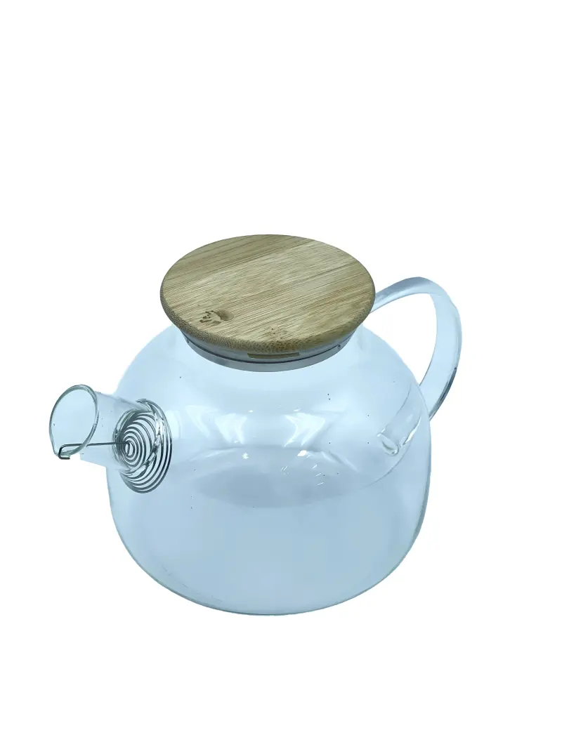 Teapot TP-1006 | Glass Teapot 1000 ml Wooden Lid