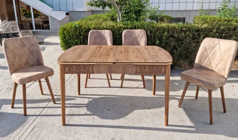 4K A12 | Kitchen Table Set + 6 Chairs Turkish Quality