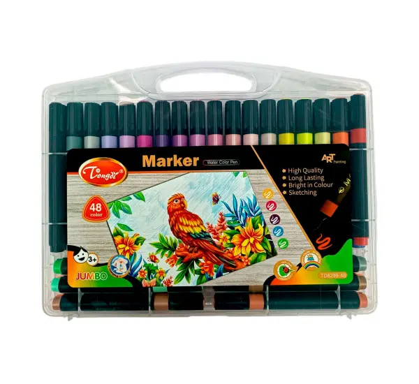 Tongdi TD8299-48 | Felt Tip Markers 48 Colors Bulk Pack