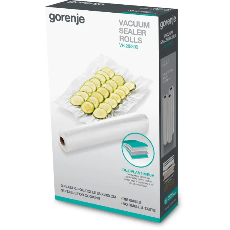 Gorenje vakuum paketleri - 3 rulon, 28sm x 300sm