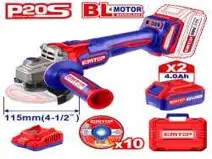 Emtop ELAG211542 | Brushless Angle Grinder 20V 115mm 4.0Ah (2 Batteries)