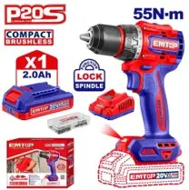 Emtop ECDL205582 | Cordless Drill Driver 20V 55Nm