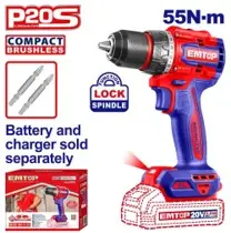 Emtop ECDL205581 | Cordless Drill Driver 20V 55Nm Bare Tool