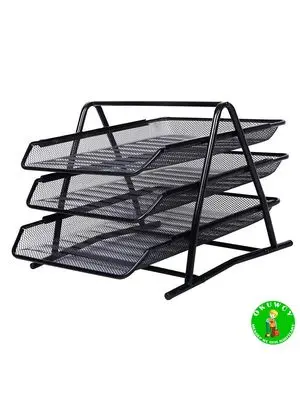 Без бренда Нет | Горизонтальный лоток 3 уровня металлическая сетка черный