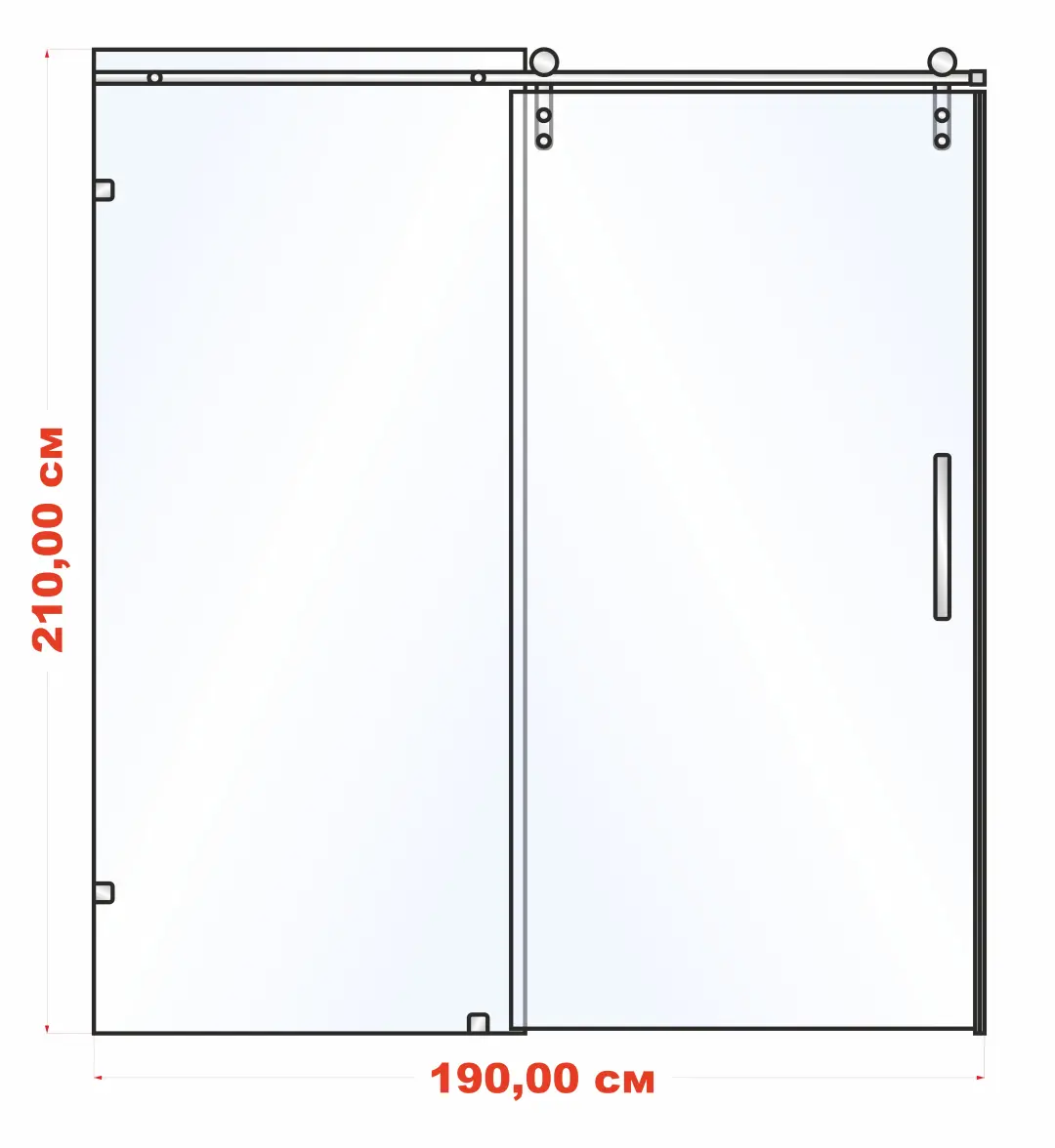 Duş Bölüji Kupe Ulgam 190 sm x 210 sm 10 mm Aýna