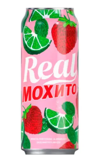 Real | Mojito Strawberry Drink 500ml Bulk Pack 12 Bottles