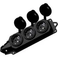 OREL 2106-16A | Удлинитель 16А резиновый 3 розетки без кабеля