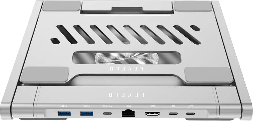 Aerolink STANDLEVELO | Noutbuk stendi kümüş polat 17 dýuýma çenli