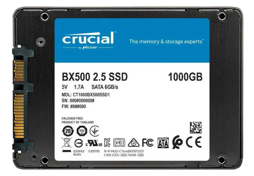 Crucial BX500 CT1000BX500SSD1 | SSD 2.5" SATA 1TB 540MB/s
