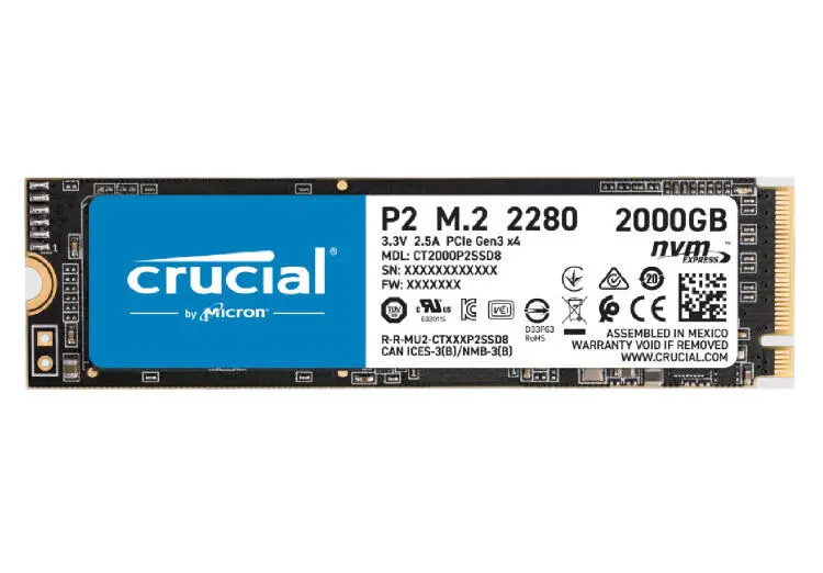 Crucial CT2000P2SSD8 | SSD M.2 NVMe Gen 3.0 2TB