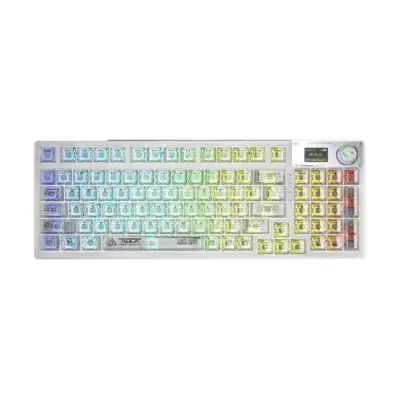 AULA F99 | Проводная игровая клавиатура ENG/RUS, подсветка, белый+голубой