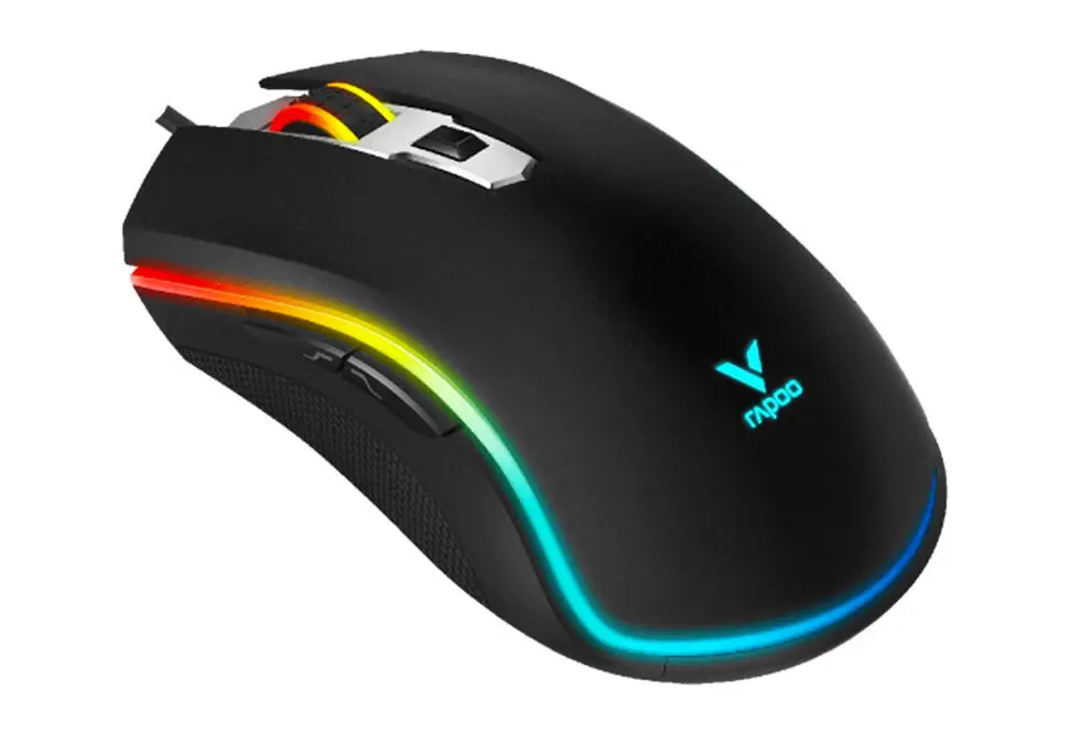 RAPOO MOURV25S | Gaming Mouse USB Ergonomic Breathing Light Black