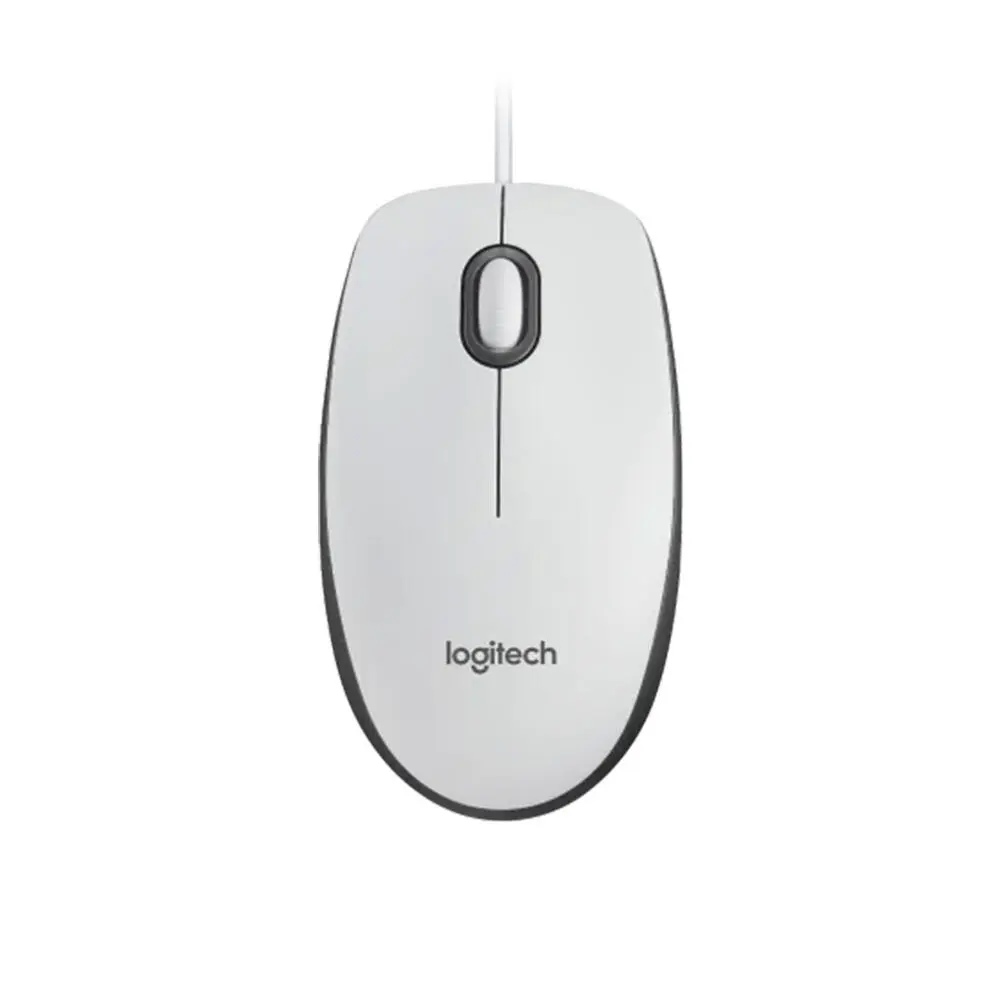 Logitech MOULM100WH | Оптическая проводная мышь 1000 DPI белая