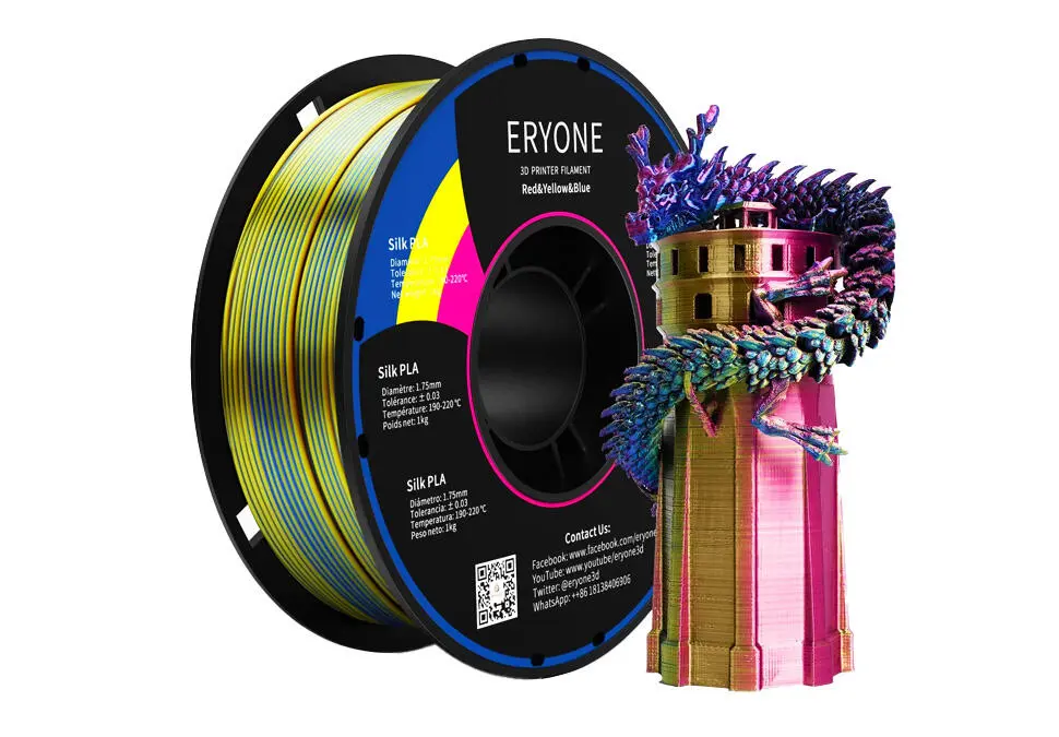 ERYONE FILERSPLARDYLBL | 3D Printer Sapagy 1,75mm Silk PLA Üç Reňk