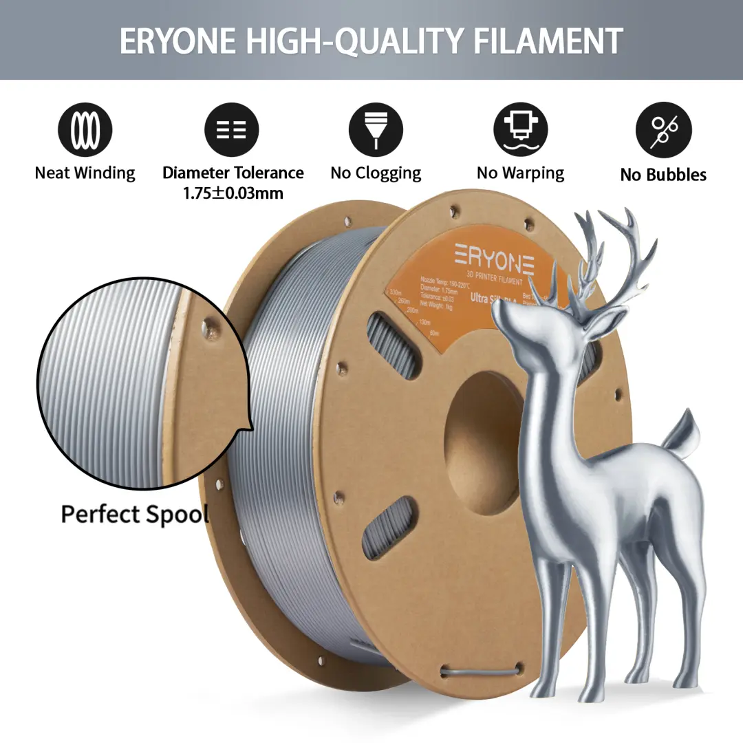ERYONE FILERUSPLASIL | 3D Printer Sapagy 1,75mm Ultra Silk PLA Kümüş