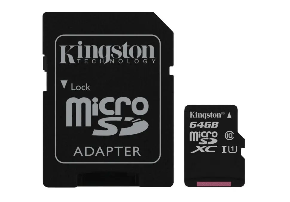 Kingston MICSDKI64GC10 | microSD Card 64GB Class 10 UHS-I 100MB/s + Adapter