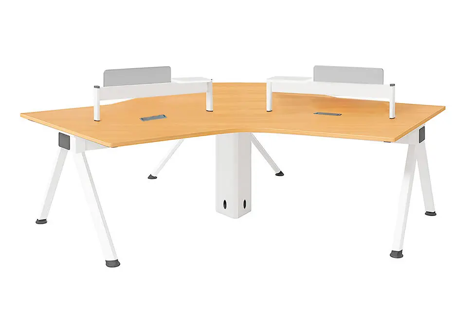 NOEL ODNWC2625 | 3 işgär üçin ofis stoly Hertz ceviz+ak 2625x2505mm