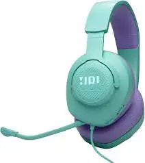 JBL Quantum 100M2 | Wired Gaming Headset Cyan Detachable Mic