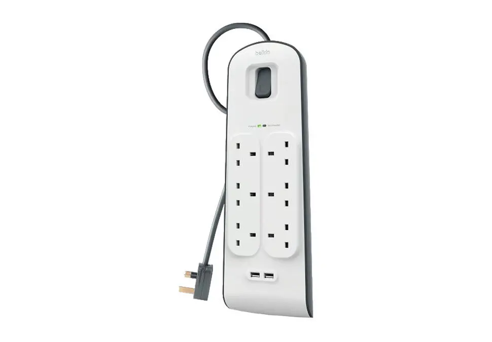 Belkin SPBEL6P2U | Tokdan Goraýjy 6 Rozetka 2 USB 2m