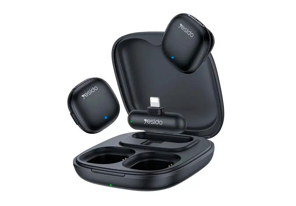 Yesido KR20 | Simsiz Lavalier Mikrofony 2-si 1-de 600mAh Gara