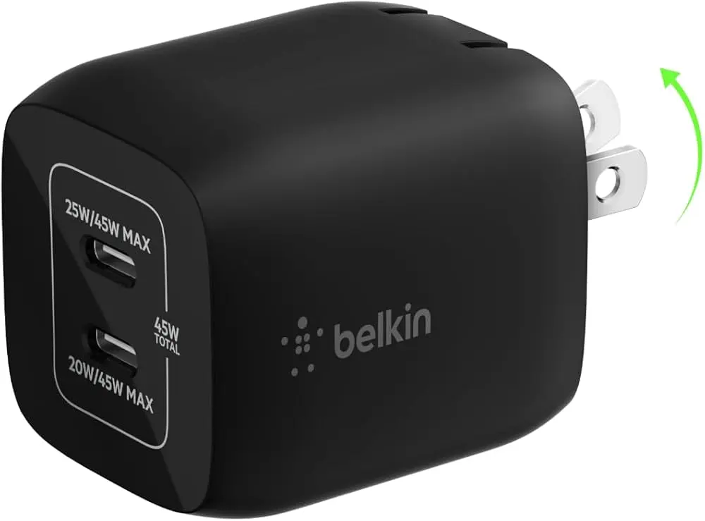 Belkin WCH011vfWH | Mobil Zarýad Enjamy Dual USB-C 45W GaN PD Tiz Zarýad