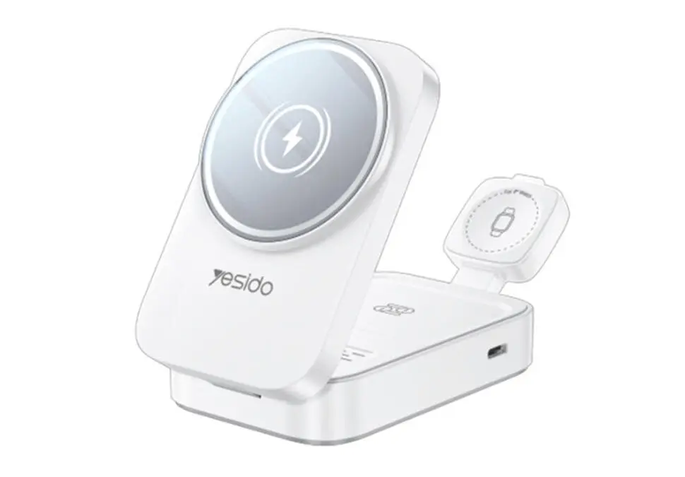 Yesido DS27 | Simsiz Zarýad Beriji 15W iPhone, Apple Watch, AirPods üçin