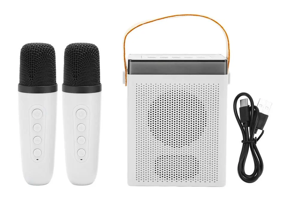 PORTABLE SPEAKER SPOPK16WH | Портативная акустика 2 беспроводных микрофона RGB