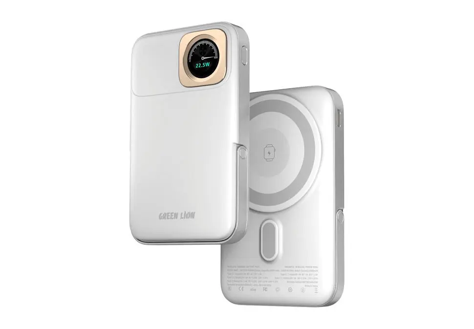 Green Lion PBGLVGAUGE10KW | Power Bank 10000mAh 22.5W Iki Type-C Simsiz