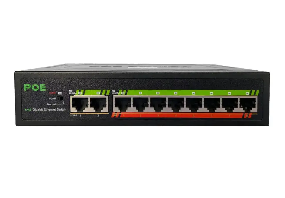 NETP NETP8GIGA | Tor Switch 8+2 Port PoE 15.4W