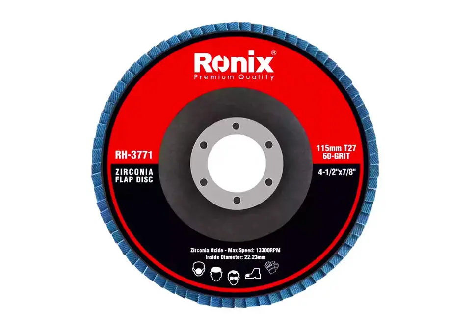 Ronix RH-3771 | Flap Disc 115 mm P60 for Angle Grinders