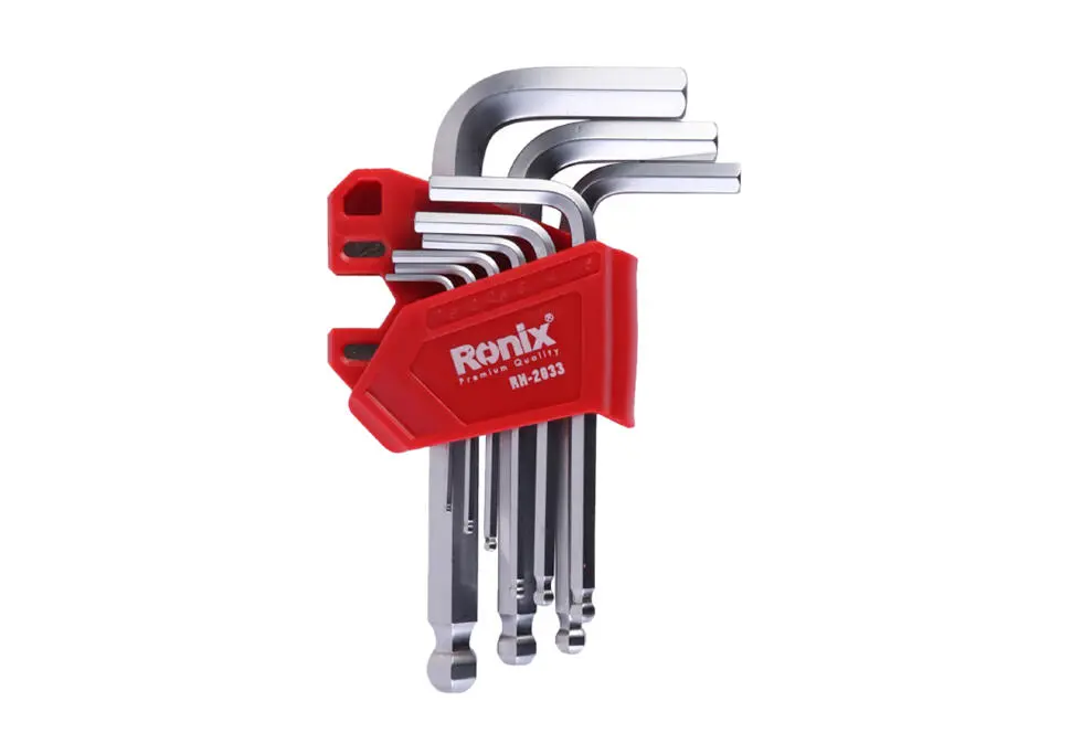 Ronix RH-2033 | Набор шестигранных ключей 9 шт хром-ванадий