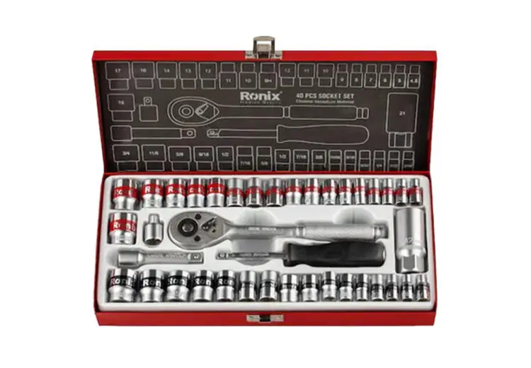 Ronix RH-2641 | Набор головок 40 предметов хром-ванадий