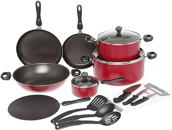 Prestige SCOOKPRE17SET | Non-stick gap-gaç seti 17 bölek polat gyzyl