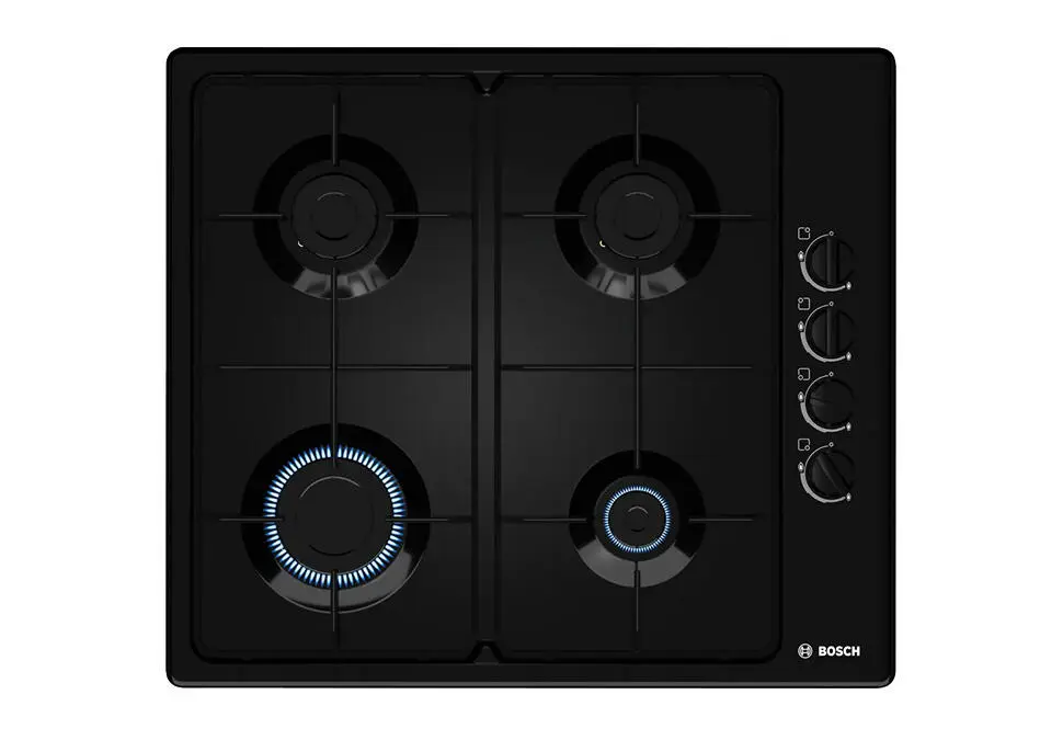 Bosch HOBBOSPBP6C6B82Q | Газовая варочная панель 4 конфорки встраиваемая черная