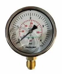 Pakkens 1001000108 | Basyş ölçeýji Ø100mm 0–16 bar/psi