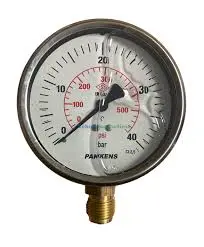 Pakkens 1001001110 | Pressure Gauge 100 mm 0-40 bar Glycerin-Filled