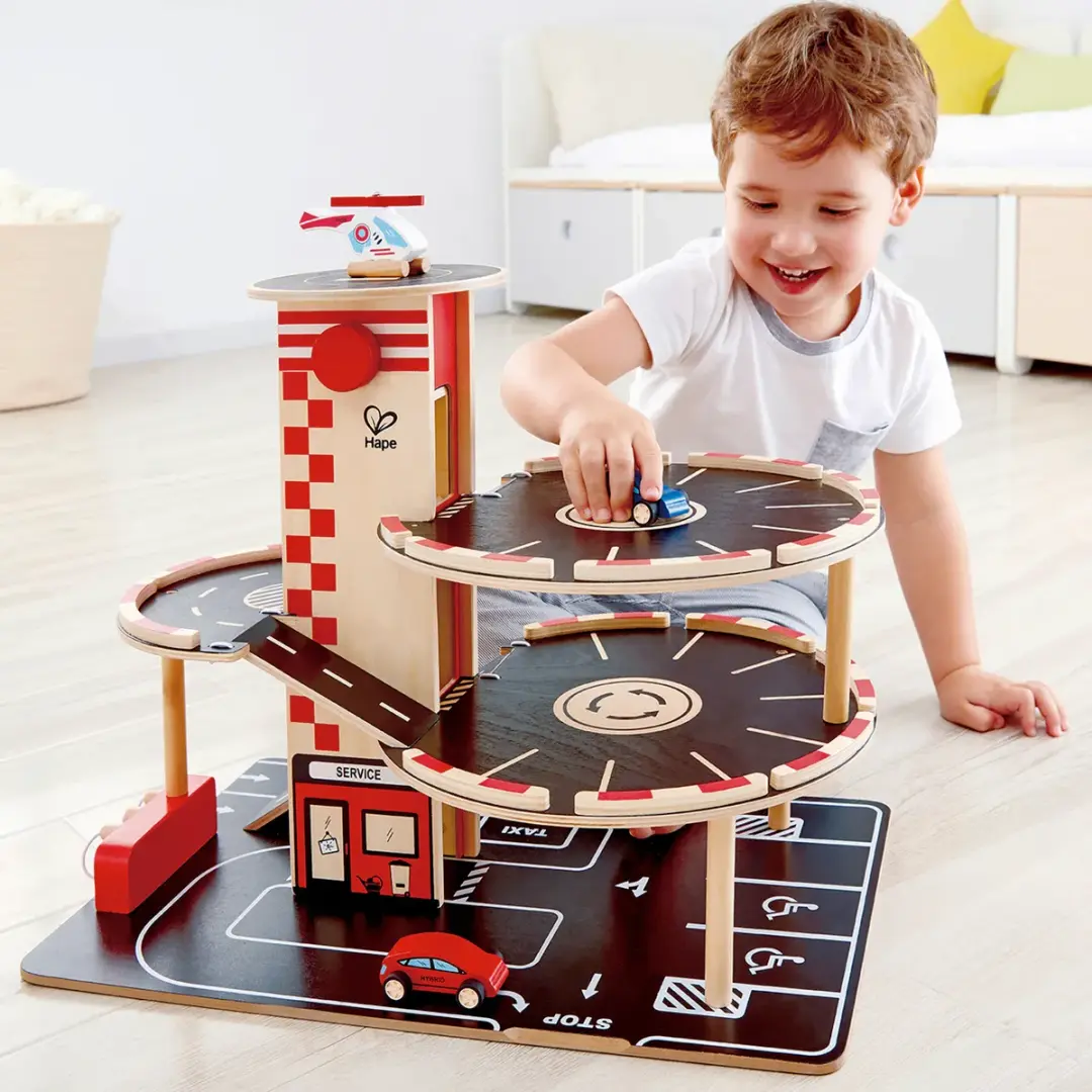 Hape 6943478004245 | Multi-Level Parking Playset for Kids