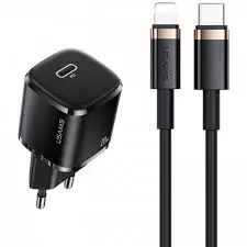 USAMS SuperCube T36 EU | Fast Charger Kit Black with U63 Data Cable