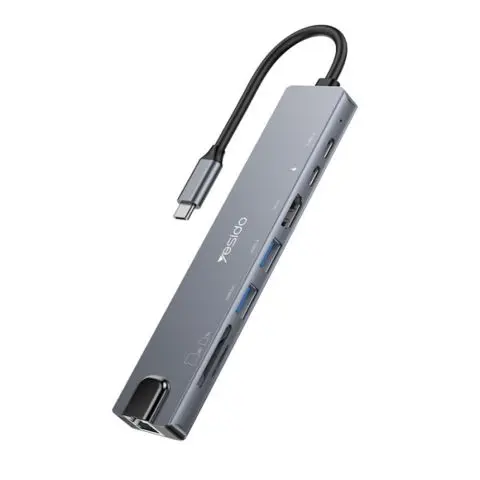 Yesido HB27 | 8 в 1 HUB адаптер USB HDMI Ethernet
