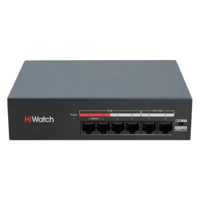 Hikvision/Hiwatch DS-S0106-MP | PoE ulgam kommutatory 4x10/100Mbps port
