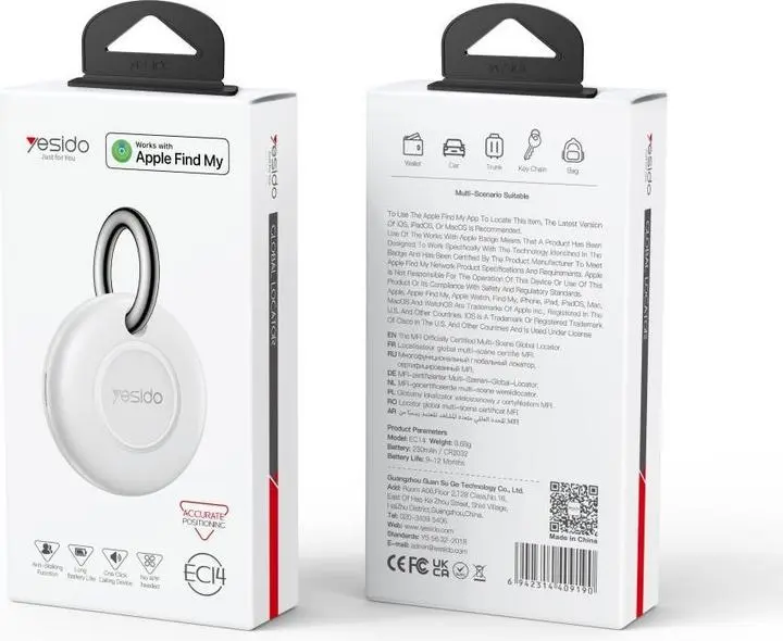 Yesido Air tag EC14 | Bluetooth tagy Hakyky Wagtdaky Yzarlama