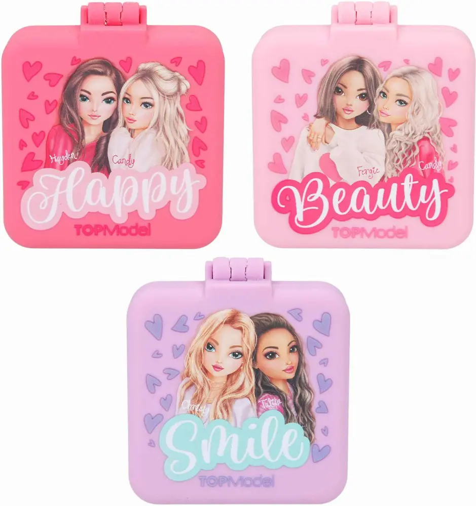 TOPModel 4010070631307 | Folding Hair Brush with Mirror Rubberized