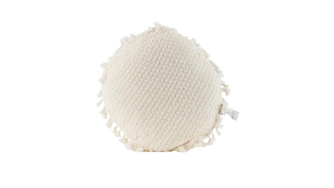LACE 3120018248 | Round Decorative Cushion Cream Lace