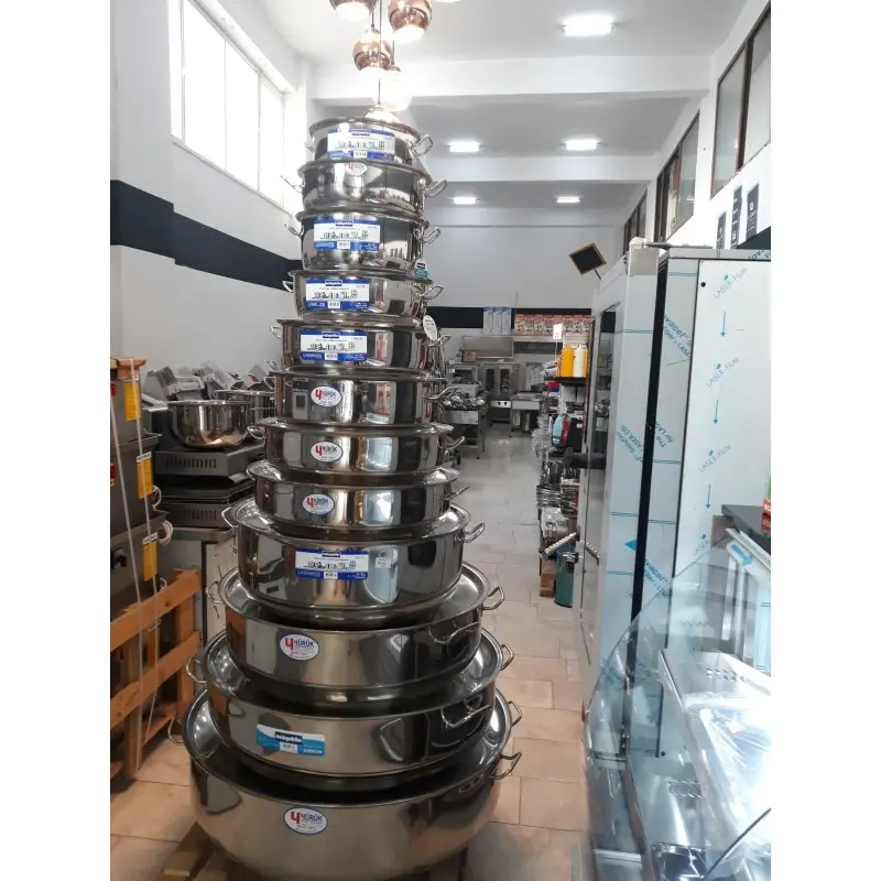 Öztiryakiler | Stainless Steel Stock Pot 258 L Thick Base