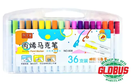 Acrylic 608-36 | Paint Marker Set 36 Colors Quick-Drying