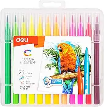 Deli C10820 | Felt Pen Set 24 Colors