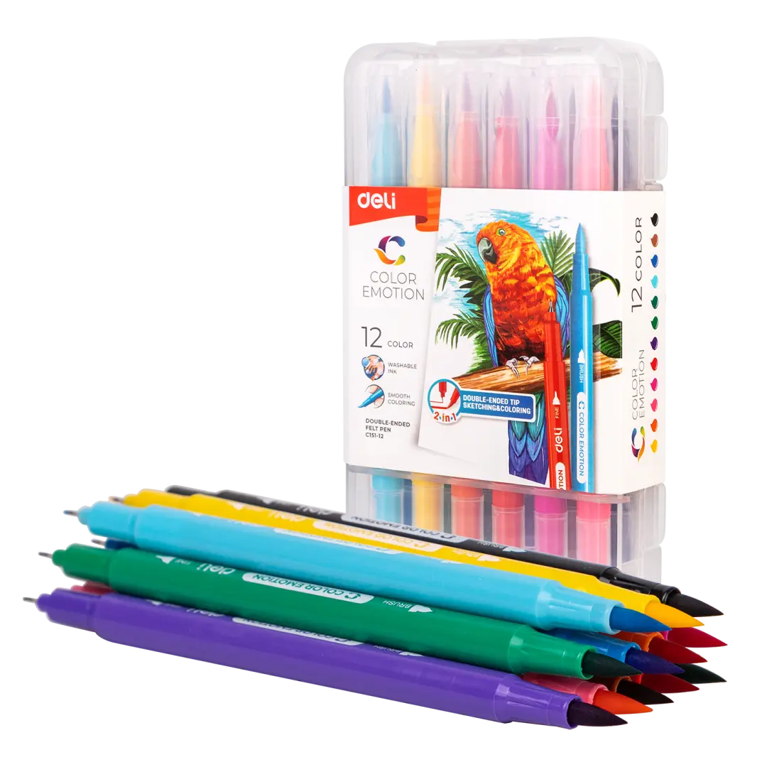 Deli C151-12 | Набор фломастеров 12 цветов