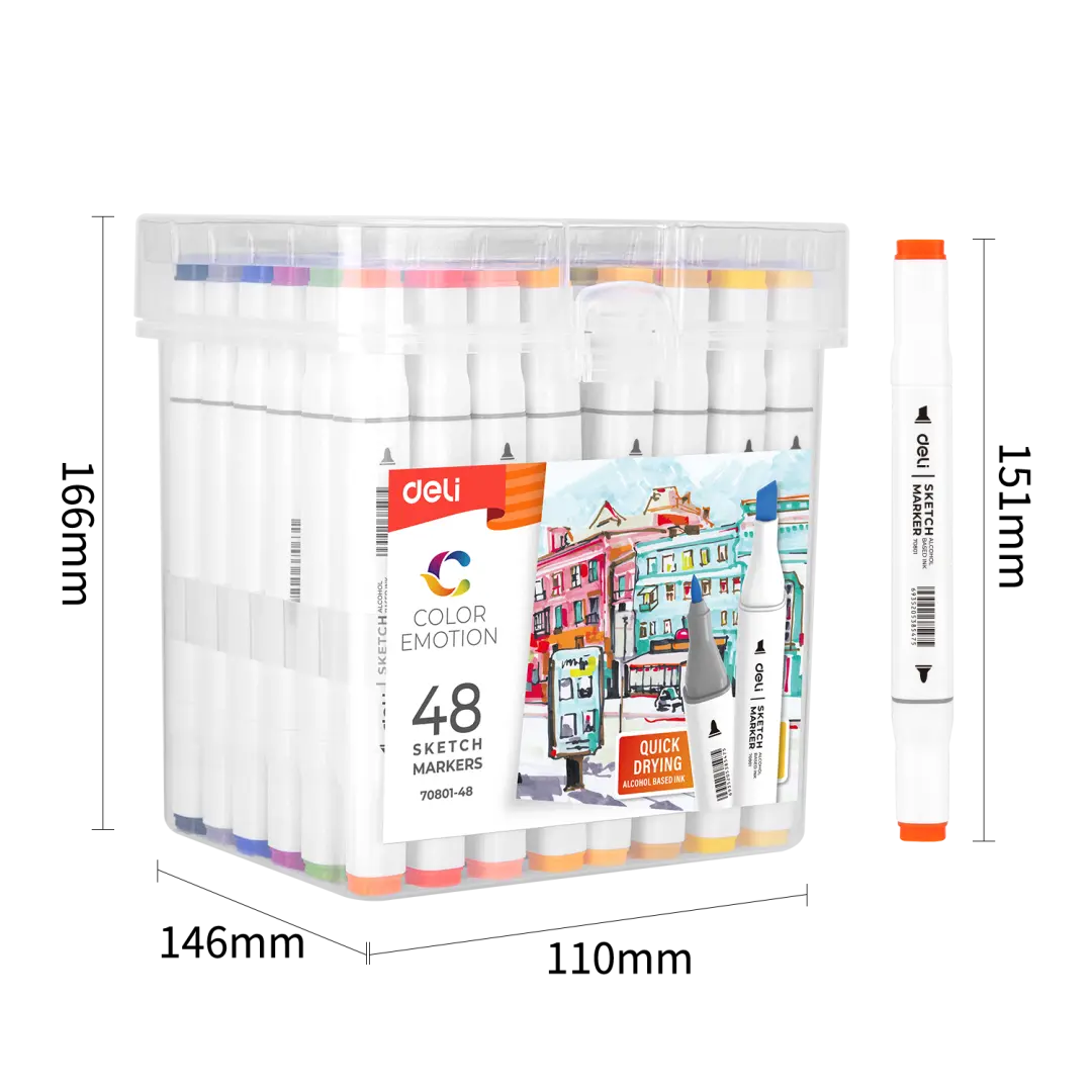 Deli No.70801-48 | Sketch markerler 48 reňk toplum