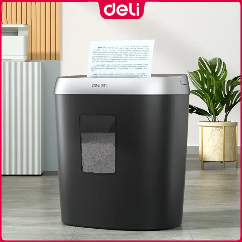 Deli No.9929 | Paper Shredder 5 Sheets A4 4x25mm Cross-Cut