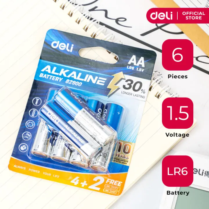 Deli No.82900 | AA Battery 4+2 Pack Long-Lasting